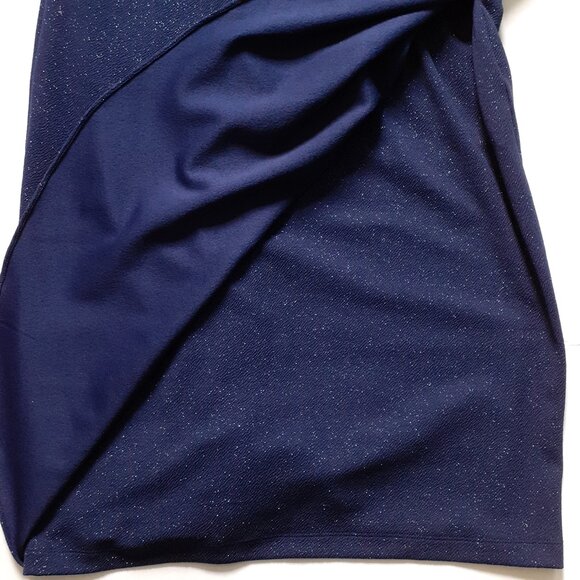 NWT Ignite Evenings Short Sleeve Surplice V-Neck Sheath Dress Navy Blue Size 16 - Picture 9 of 15